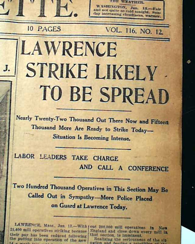 Lawrence Textile Strike... Bread and Roses Strike...