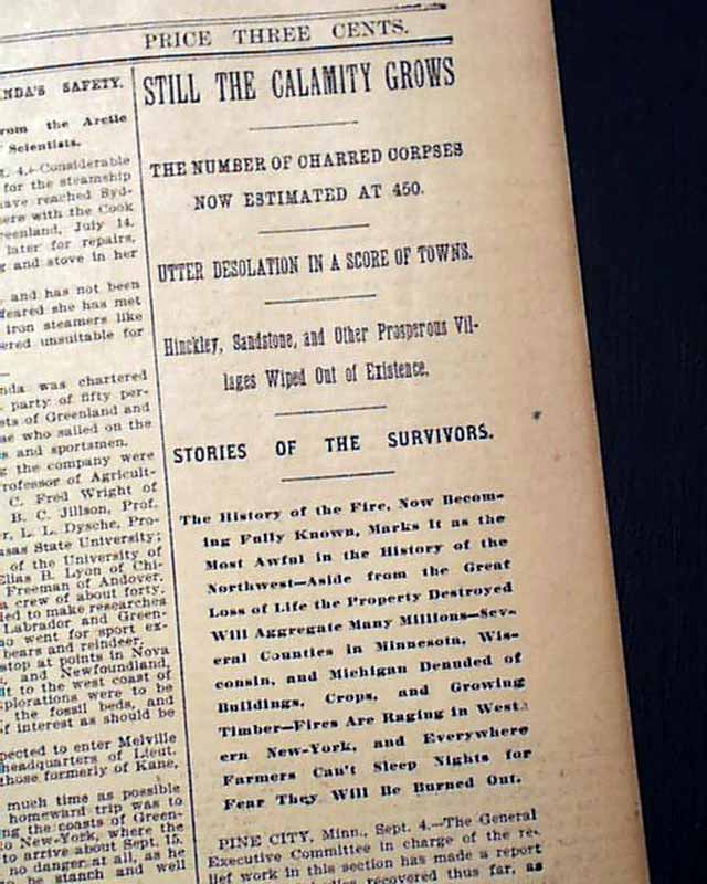 Hinckley, Minnesota fire...