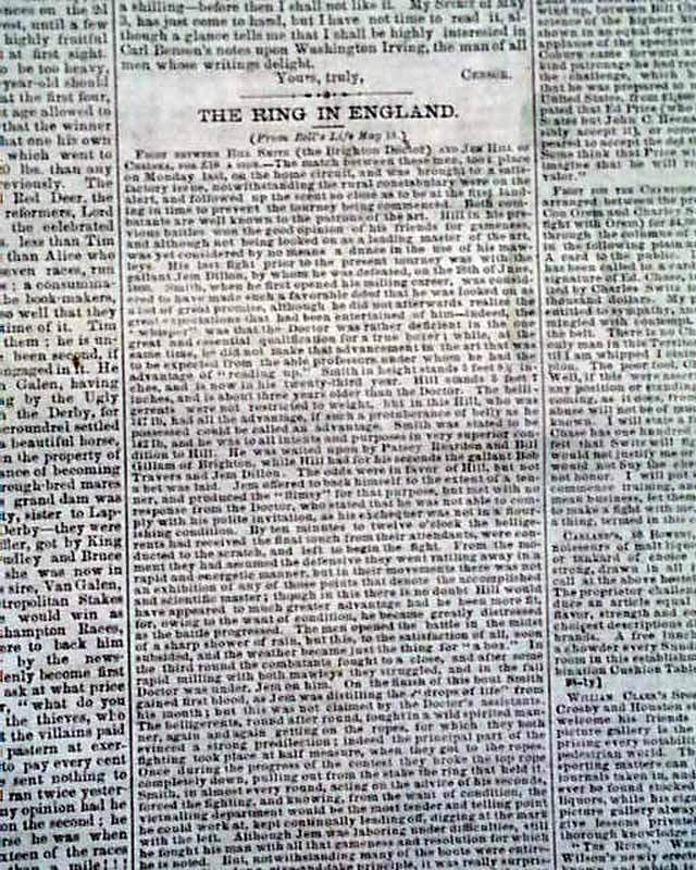 Early BASEBALL w/ Box Scores & BILLIARDS Pool Pre Civil War Era 1862 Newspaper eBay