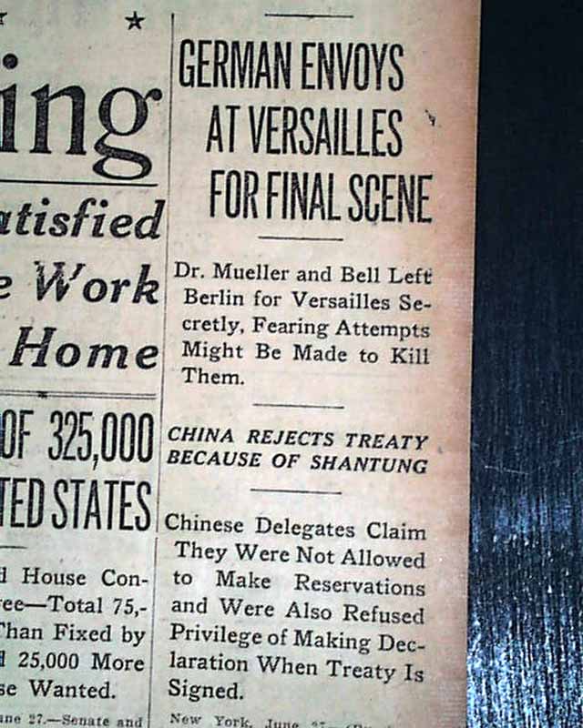 WORLD WAR I Treaty of Versailles Signing in France WWI ENDS 1919 Old