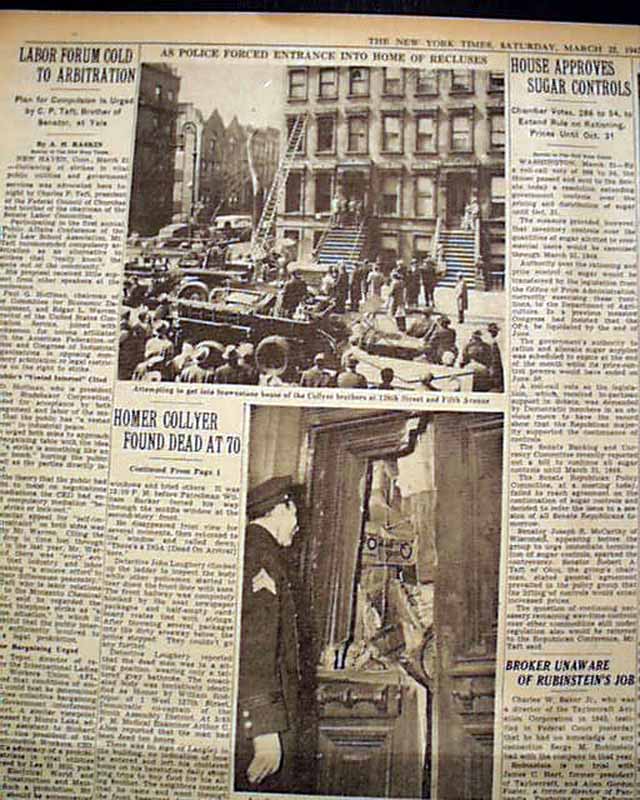 NYC Collyer brothers death (Homer)......