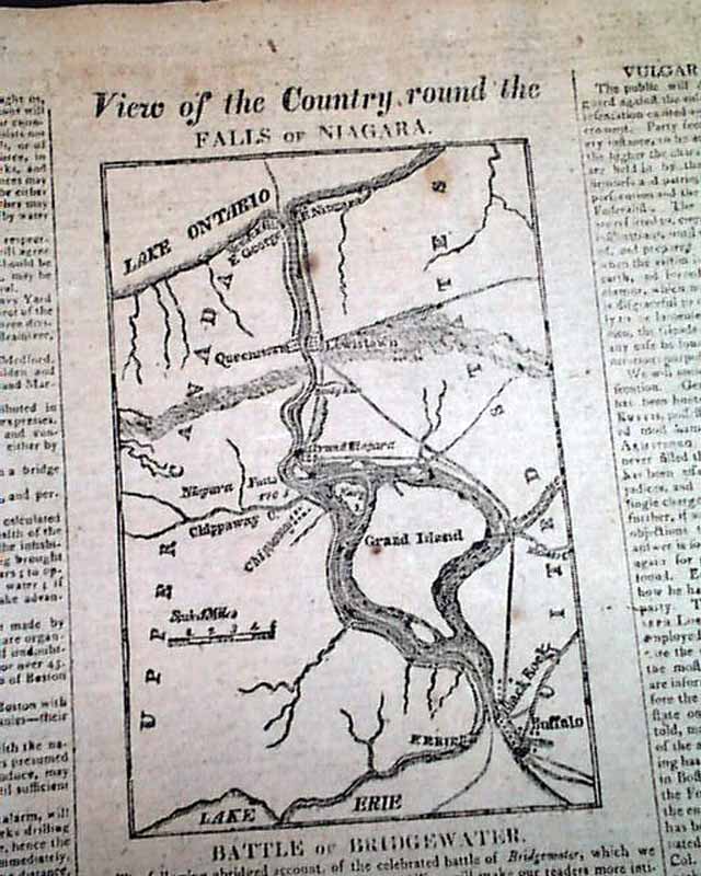 Rare War of 1812 map of the Niagara region... - RareNewspapers.com