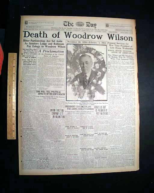 President Woodrow Wilson's Death...