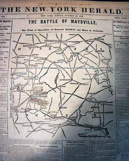 1862 Civil War Map Maysville Kentucky.....