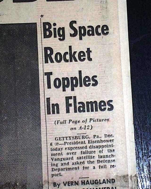 VANGUARD TV3 America 1st Space Satellite Rocket EXPLOSION Failure 1957