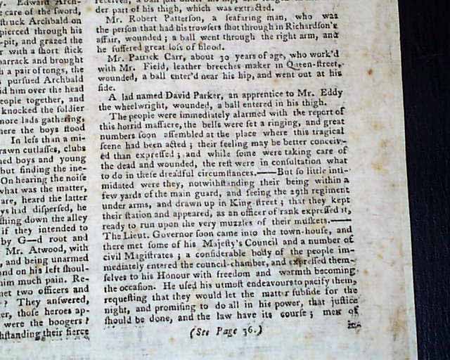 The Boston Massacre Colonial Philadelphia Pa 1770 Newspaper Best Report