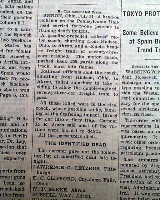 1940 Doodlebug Train Disaster....