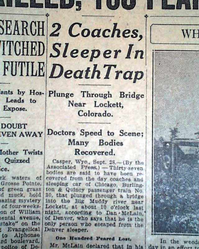 GLENROCK Casper WY Wyoming Cole Creek TRAIN Bridge Disaster 1923 Old