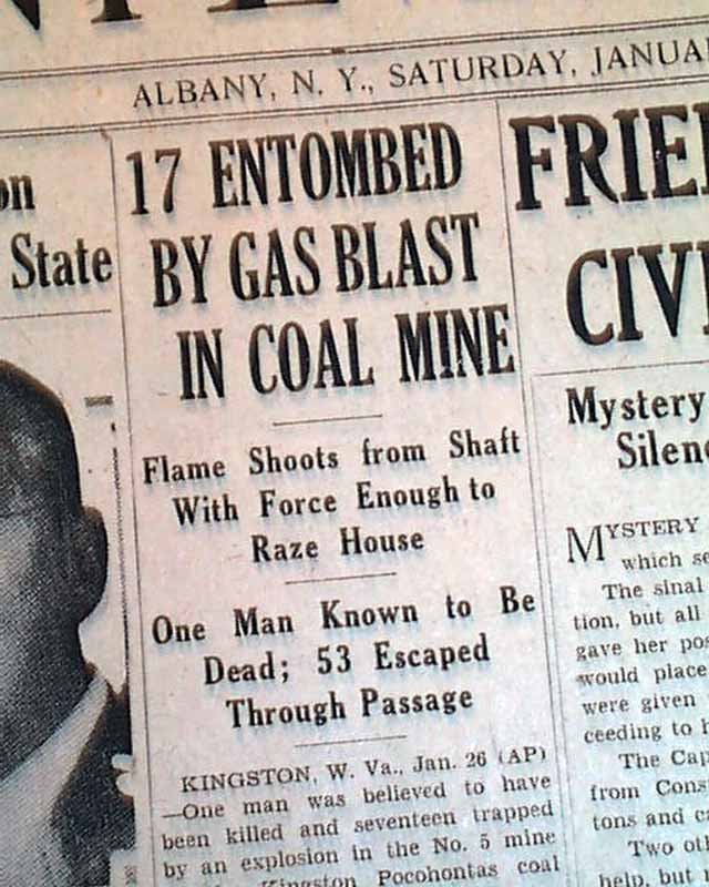 1929 KINGSTON WV Coal Mine Explosion Disaster Newspaper eBay