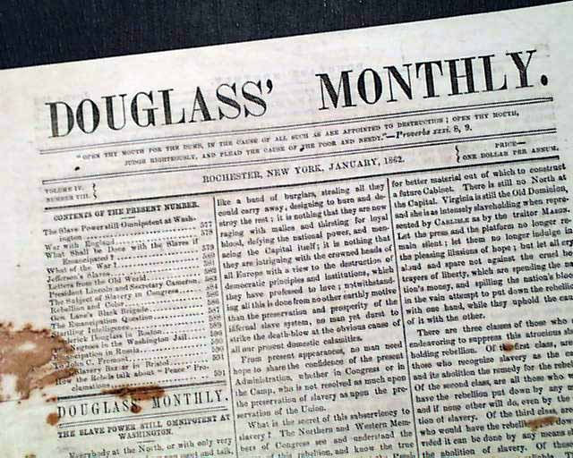 What anti slavery newspaper was published by frederick douglass