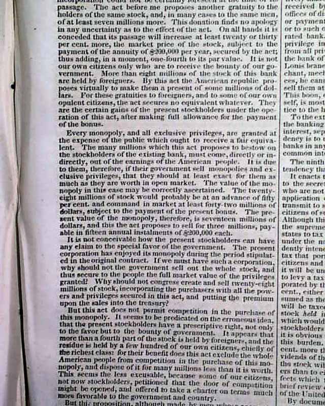 president andrew jackson vetoes bank bill july Ap u s history presidents list andrew jackson, 1829-1837, democrat 8 vetoes clay's bill for 3rd bank of the united states. president andrew jackson vetoes bank bill july Ap u s history presidents list andrew jackson, 1829-1837, democrat 8 vetoes clay's bill for 3rd bank of the united states.