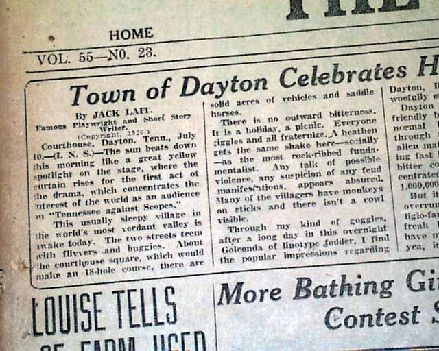 1925 Scopes monkey trial...