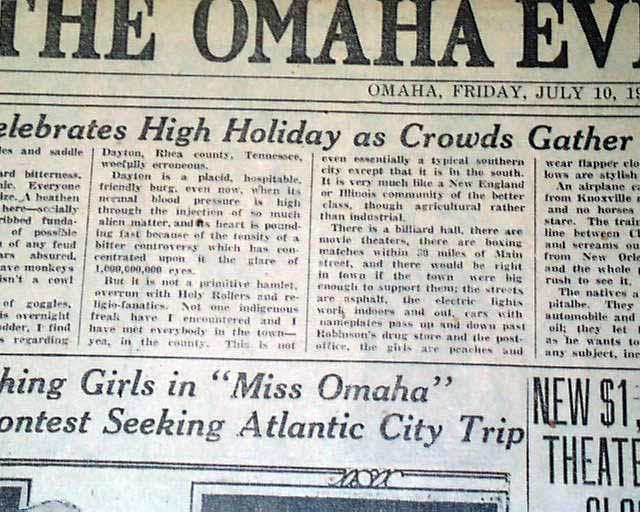 1925 Scopes monkey trial...