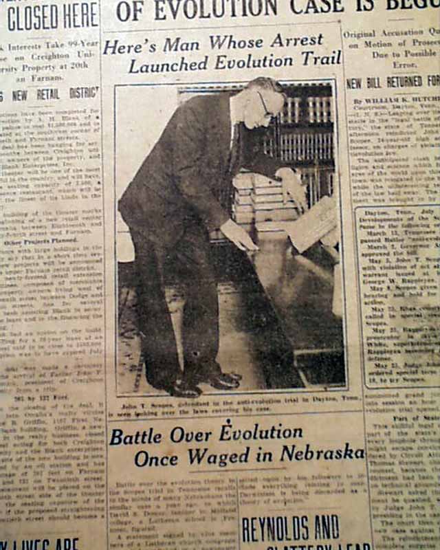 1925 Scopes monkey trial...