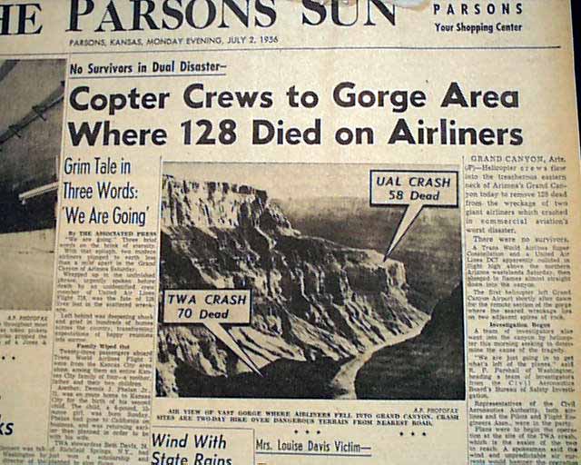 the 1956 grand canyon mid air #onthisday in 1956, two planes collide over the grand canyon by aircrashmayday - june 30, 2016 facebook twitter google+ both aircraft collided in mid-air first contact involved the centre fin leading edge of the constellation and the left aileron tip of the dc-7. the 1956 grand canyon mid air #onthisday in 1956, two planes collide over the grand canyon by aircrashmayday - june 30, 2016 facebook twitter google+ both aircraft collided in mid-air first contact involved the centre fin leading edge of the constellation and the left aileron tip of the dc-7.