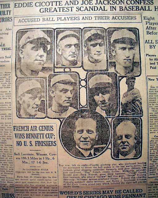 Confessions in the "Black Sox" baseball World Series scandal