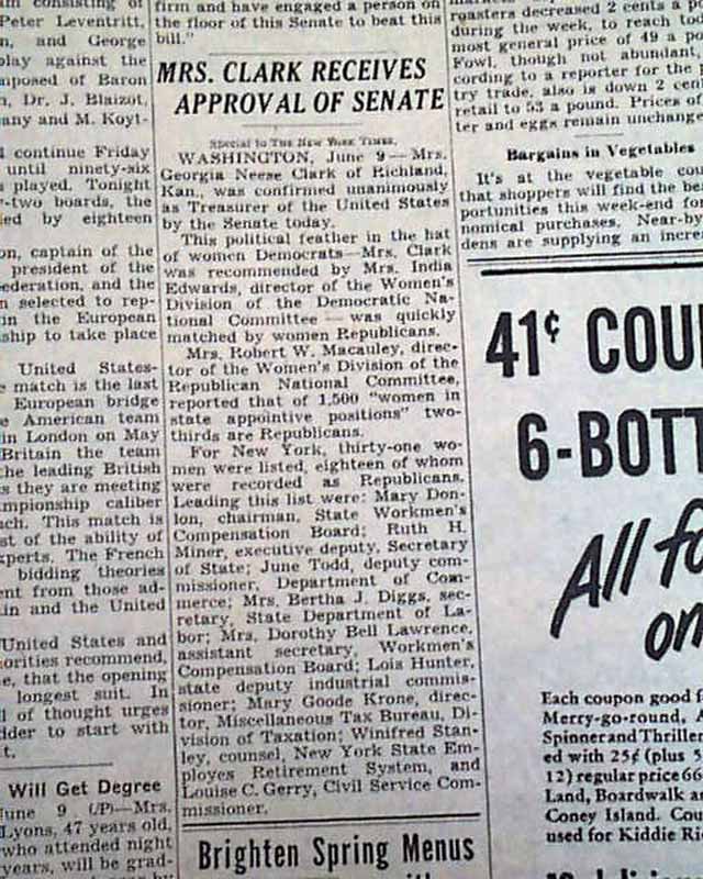 United States First Female Treasurer...