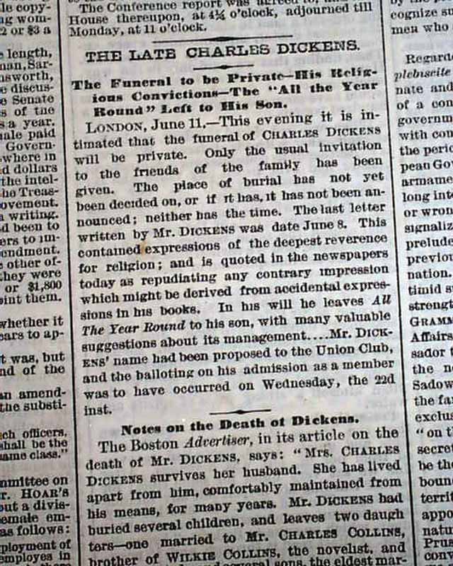 Charles Dickens Death