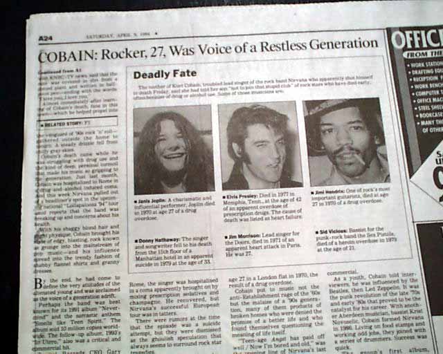 a report on the death of kurt cobain the leader of nirvana a grunge band A report on the death of kurt cobain, the leader of nirvana, a grunge band pages 2 words 499 view full essay more essays like this: kurt cobain, nirvana, grunge band kurt cobain, nirvana, grunge band not sure what i'd do without @kibin - alfredo alvarez, student @ miami university. a report on the death of kurt cobain the leader of nirvana a grunge band A report on the death of kurt cobain, the leader of nirvana, a grunge band pages 2 words 499 view full essay more essays like this: kurt cobain, nirvana, grunge band kurt cobain, nirvana, grunge band not sure what i'd do without @kibin - alfredo alvarez, student @ miami university.