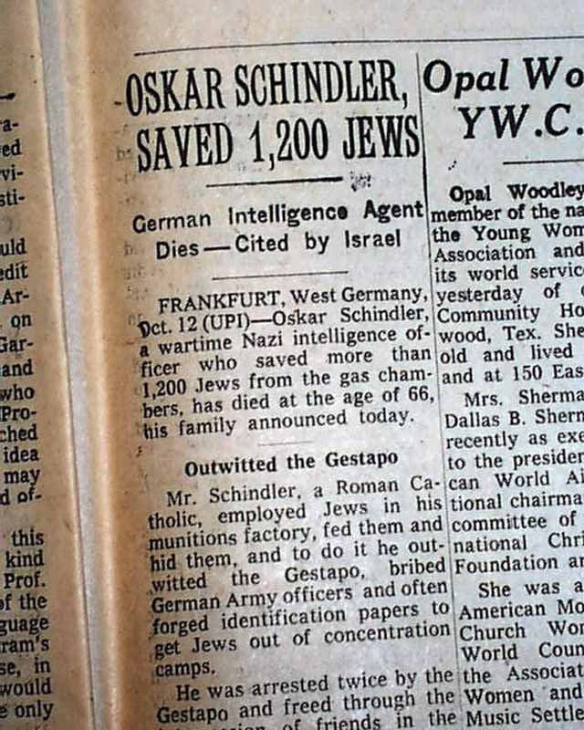 Oskar Schindler Cause Of Death 