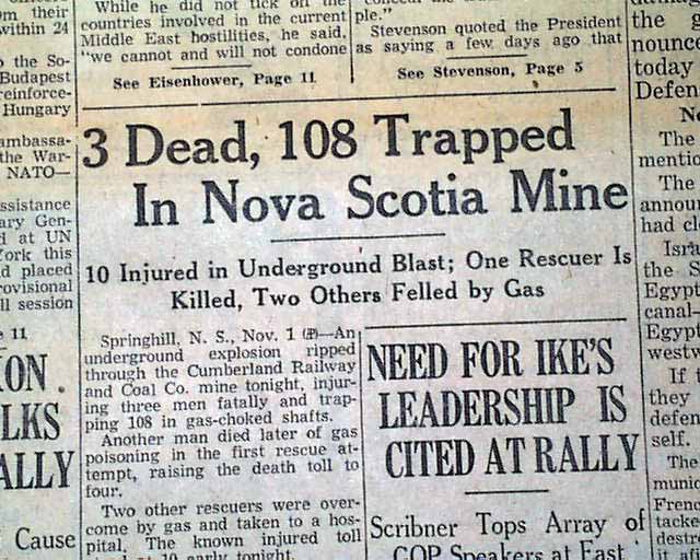 1956 Springhill NS mine explosion disaster...