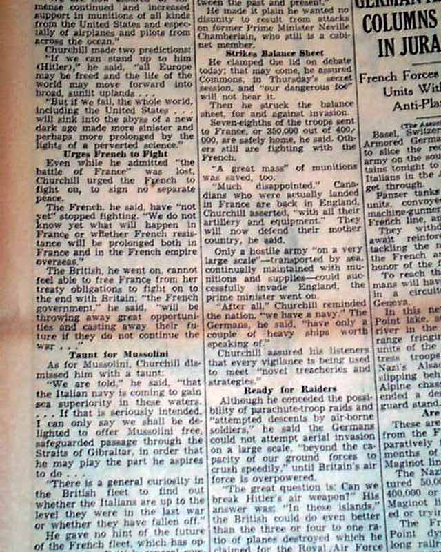 Winston churchill this was their finest hour speech 1940 world war ii