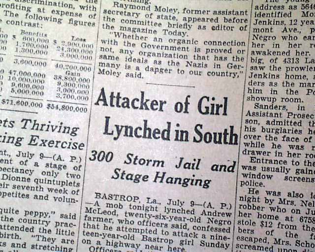 Bastrop, Louisiana Negro lynching...