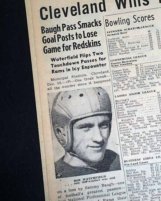 CLEVELAND Rams Win NFL Football Title CHAMPS 1945 Newspaper Bob 