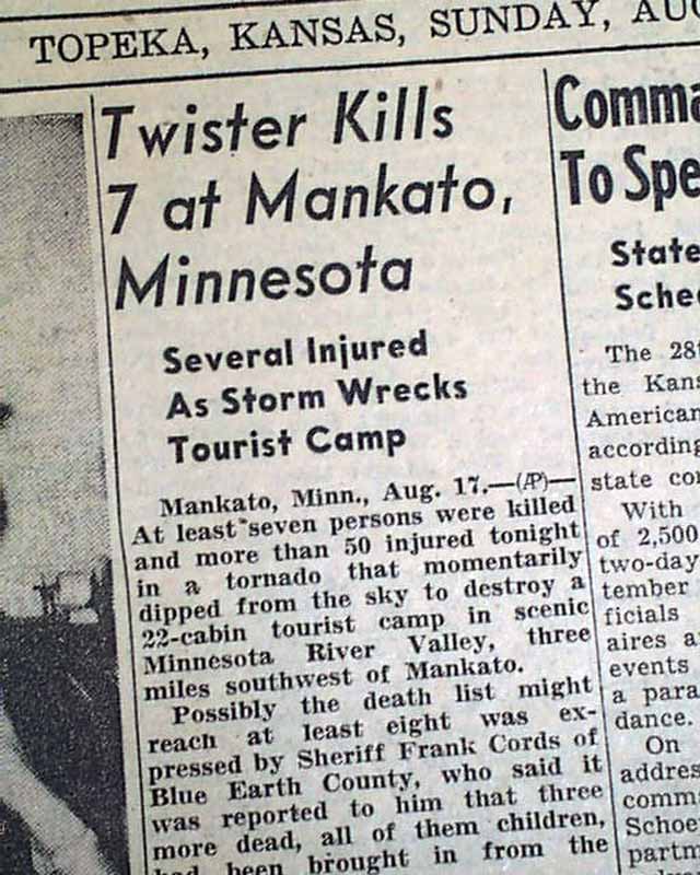 1946 MANKATO & Wells MN Minnesota TORNADOES Newspaper * eBay