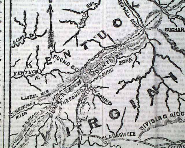 Rare NEW MEXICO Civil War & Virginia POUND GAP Kentucky MAPS 1862