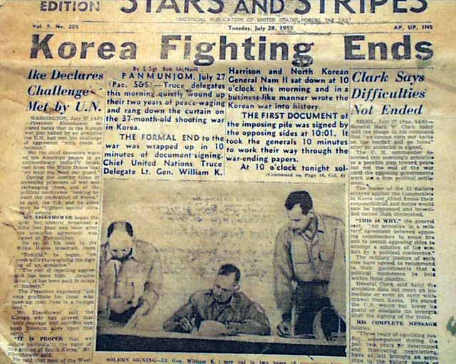 End Of The Korean War In Perhaps The Best Newspaper Possible ...