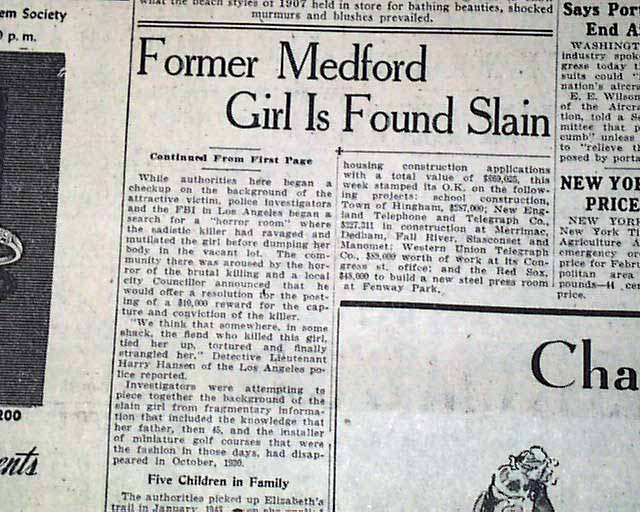 Terrific "Black Dahlia" newspaper report from 1947...