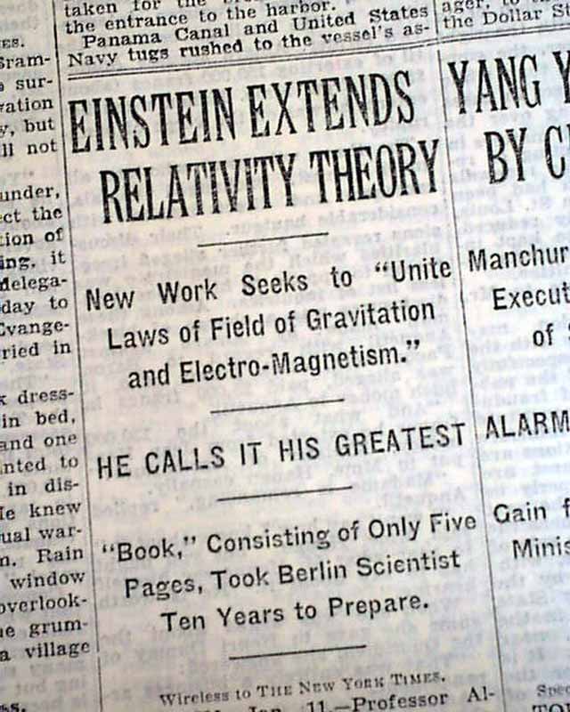ALBERT EINSTEIN General Theory of Relativity GRAVITY Universe 1929 Old