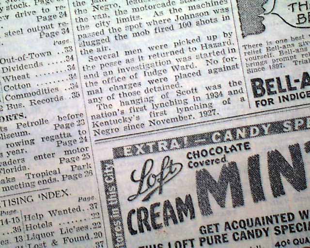 Hazard, Kentucky Negro lynching...