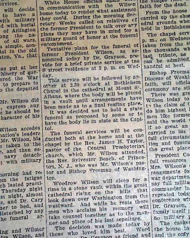 Woodrow Wilson's death....