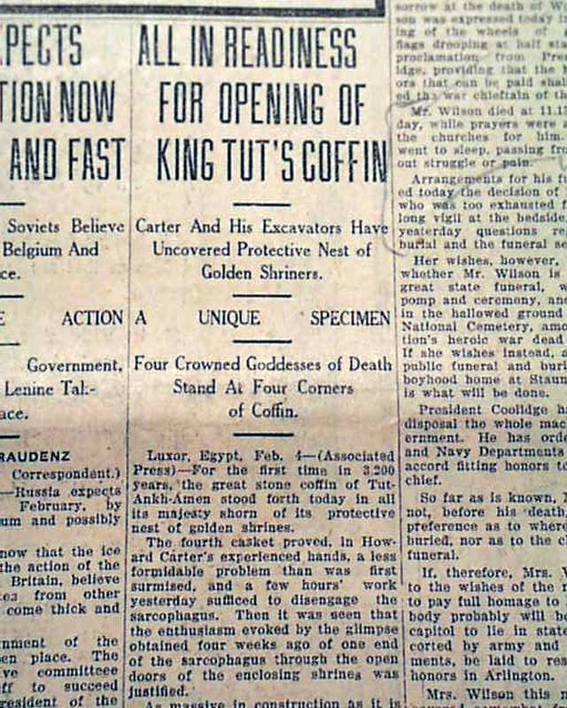 Woodrow Wilson's death....