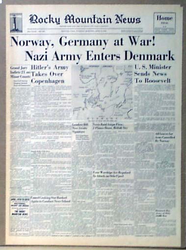 Map Of Denmark And Germany. Nazi Army Enters Denmark